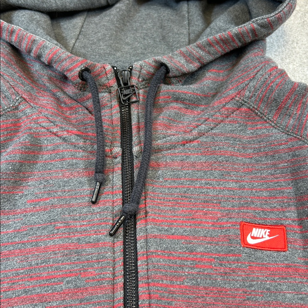 Nike Sportswear Full Zip Red and Gray Size XL Sweatshirt - Picture 2 of 7